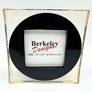 Berkeley Designs 3.5" X 3.5" Acrylic Frame Black Circle Curved Clear Square